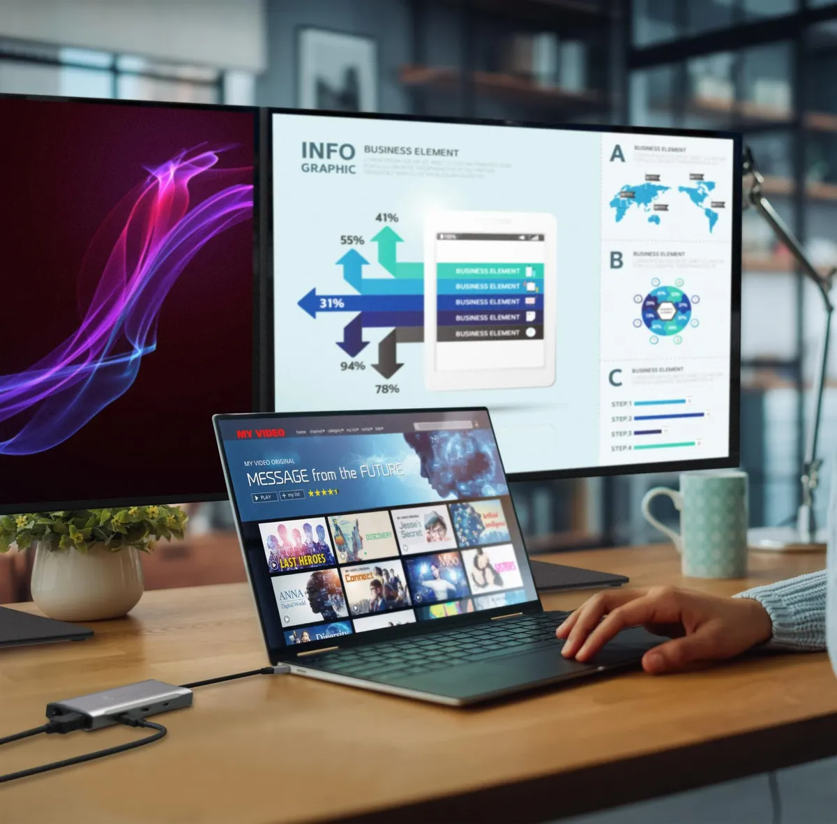 Док-станція J5create USB-C 11-в-1 (JCD397-N) - мініатюра 3