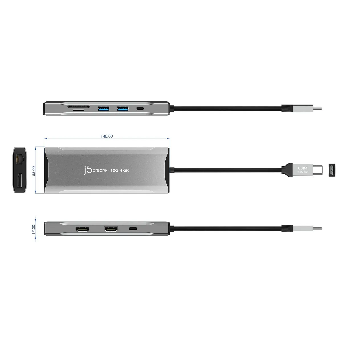 Док-станція J5create USB-C 11-в-1 (JCD397-N) - мініатюра 8