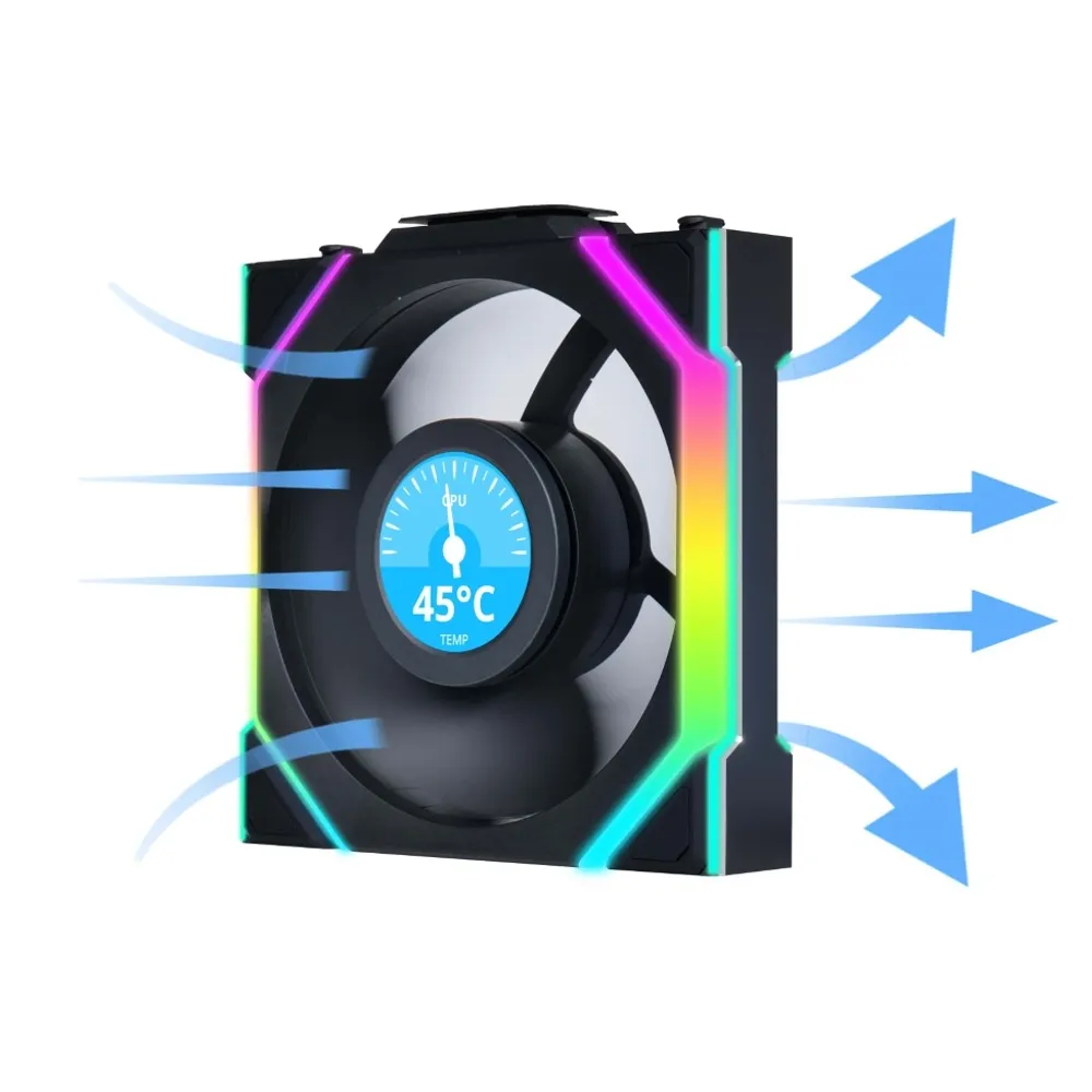 Вентилятор Lian Li Uni Fan SL Wireless LCD 120-3 Black (G99.12SLLCD1W3B.00) - мініатюра 7