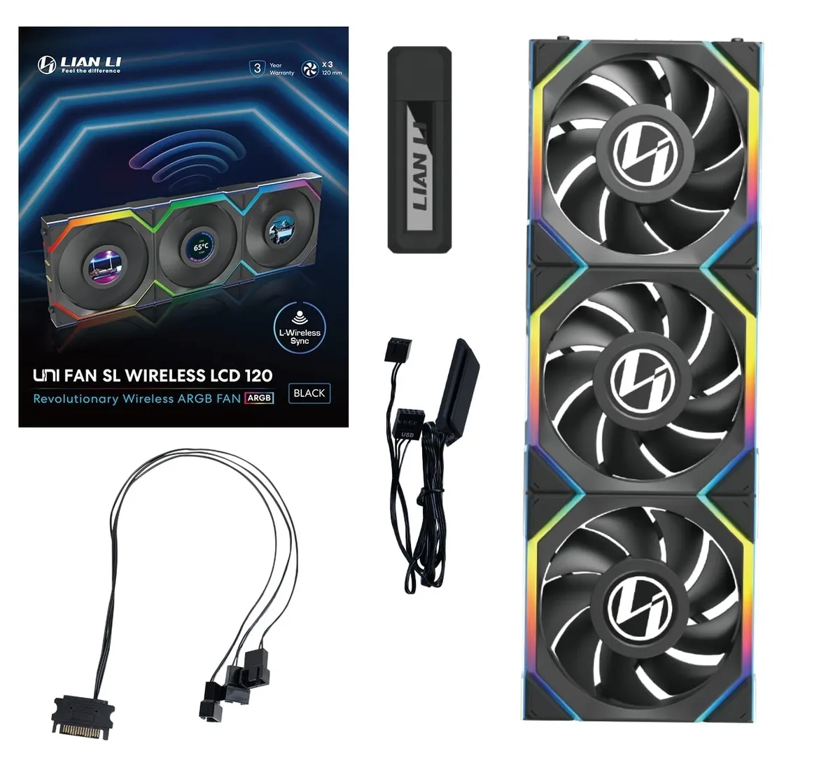 Вентилятор Lian Li Uni Fan SL Wireless LCD 120-3 Black (G99.12SLLCD1W3B.00) - мініатюра 8