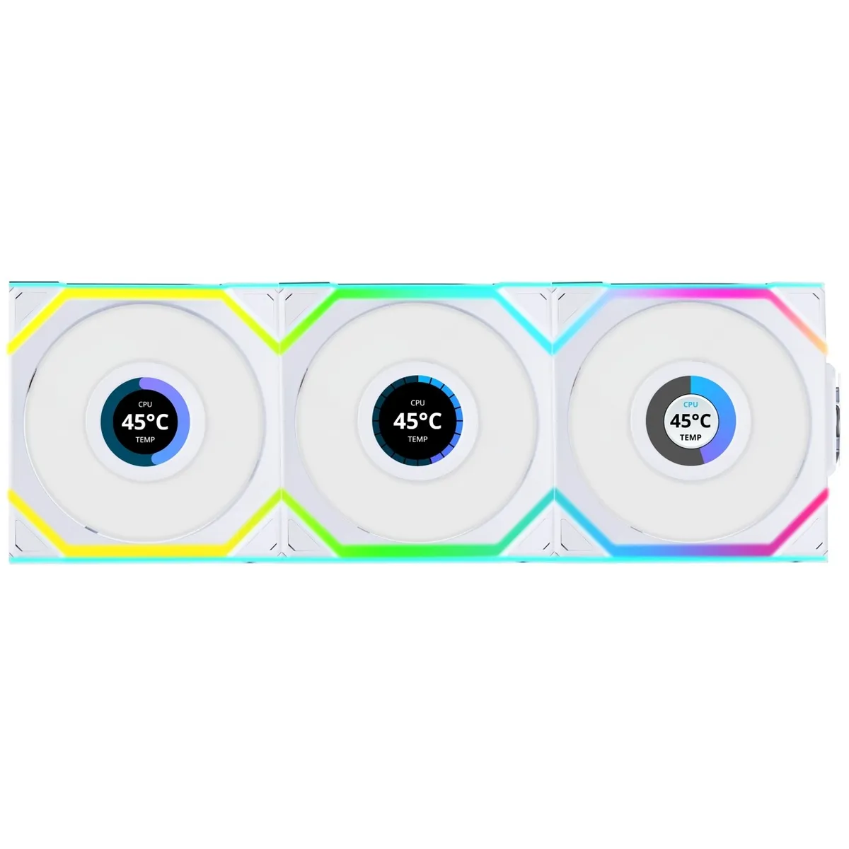 Вентилятор Lian Li Uni Fan SL Wireless LCD 120-3 Reverse White (G99.12RSLLCD1W3W.00) - зображення 1