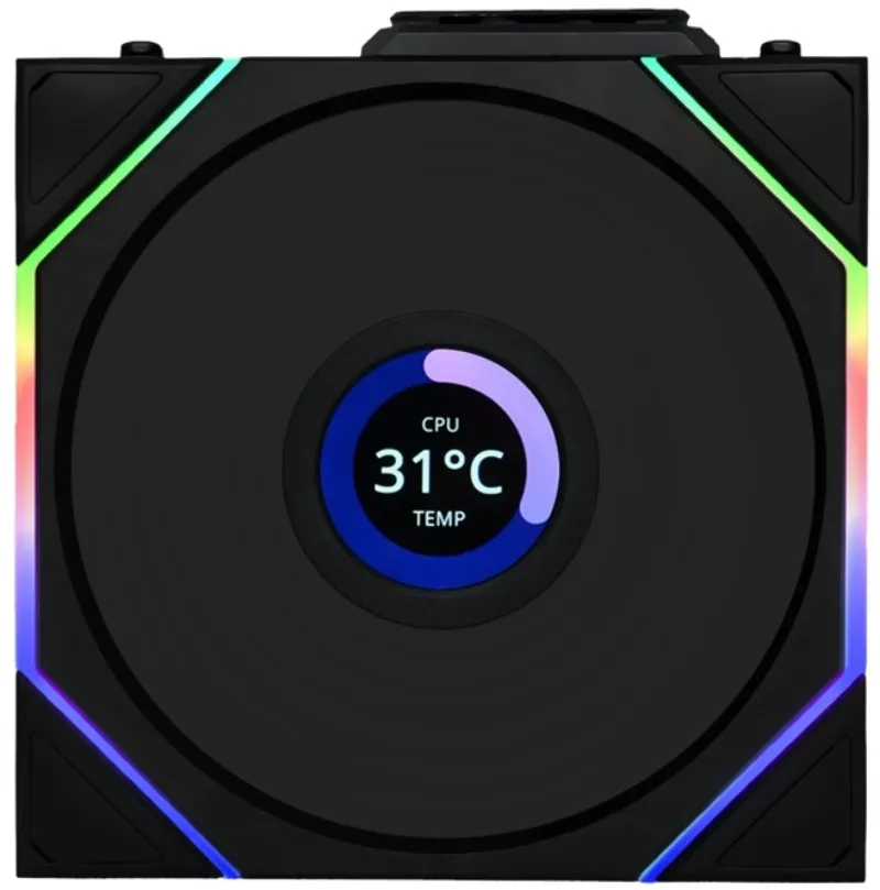 Вентилятор Lian Li Uni Fan TL Wireless LCD 120-1 Reverse Black (G99.12RTLLCD1W1B.00) - зображення 1