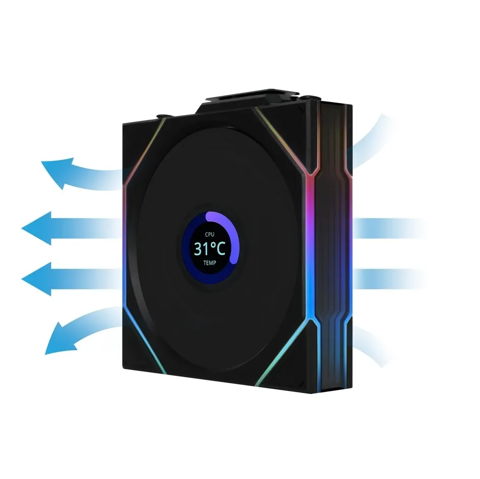 Вентилятор Lian Li Uni Fan TL Wireless LCD 120-1 Reverse Black (G99.12RTLLCD1W1B.00) - мініатюра 8