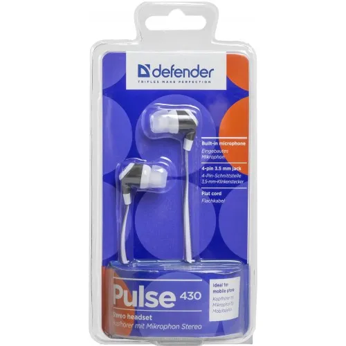 Гарнiтура Defender Pulse 430 White/Grey (63431) - мініатюра 2