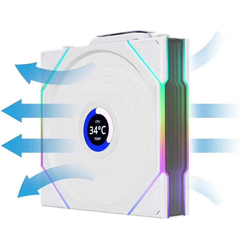 Вентилятор Lian Li Uni Fan TL Wireless LCD 120-1 Reverse White (G99.12RTLLCD1W1W.00) - мініатюра 8