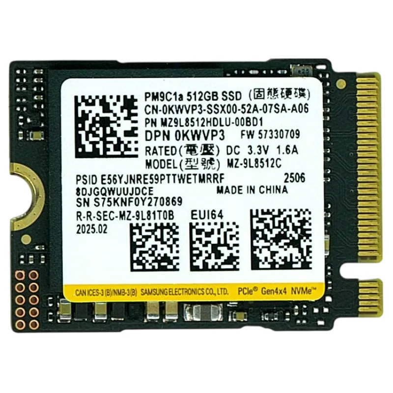 Накопичувач SSD 512GB Samsung M.2 2230 PCIe 4.0 x4 TLC (MZ-9L8512C) - зображення 1