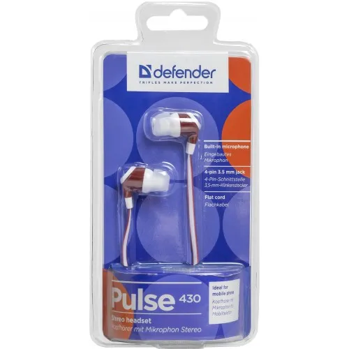 Гарнiтура Defender Pulse 430 White/Red (63433) - мініатюра 2