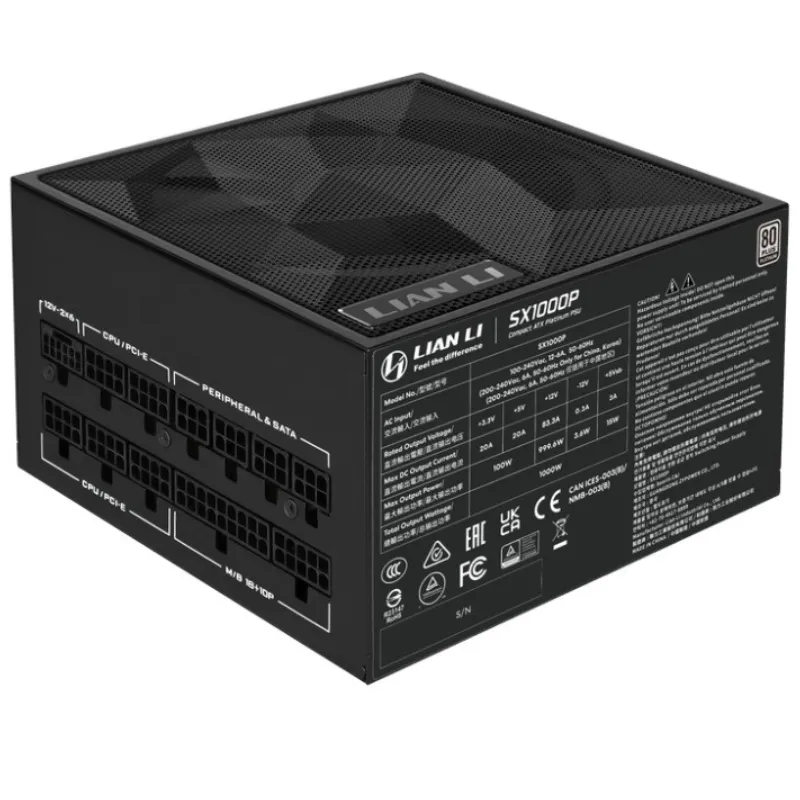 Блок живлення Lian Li SX1000P Black, EU Cord (G9P.SX1000P.B000.EU) - мініатюра 7