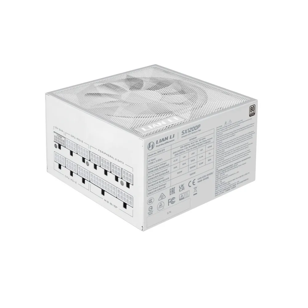 Блок живлення Lian Li SX1200P White, EU Cord (G9P.SX1200P.W000.EU) - мініатюра 6