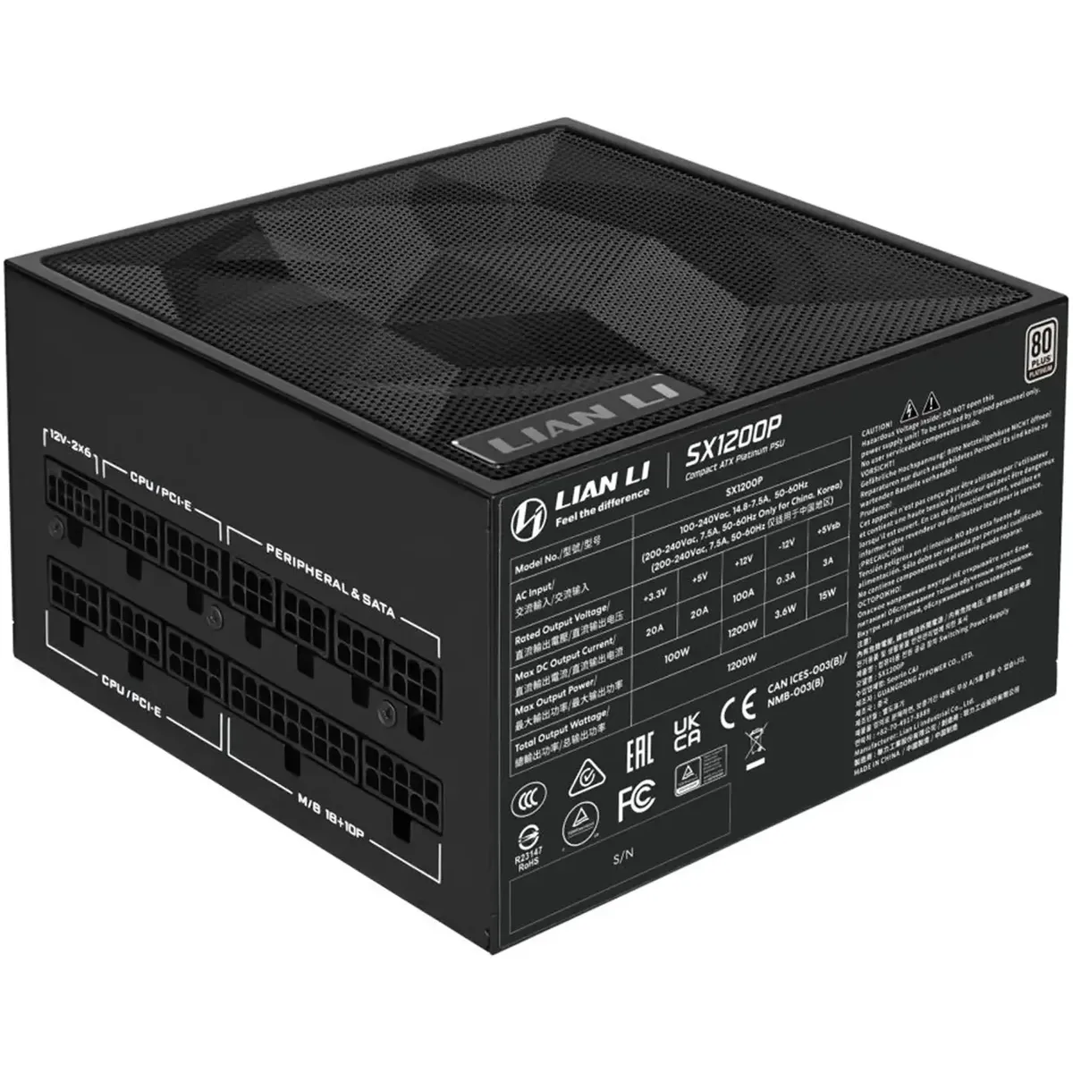 Блок живлення Lian Li SX1200P Black, EU Cord (G9P.SX1200P.B000.EU) - мініатюра 7