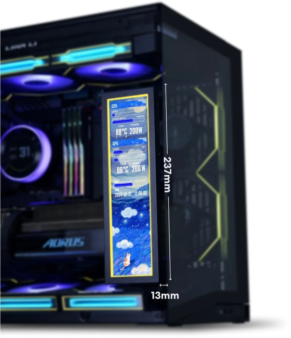 Екран Lian Li 8.8" Universal Screen Mount Black (G89.SM088X.00) - мініатюра 5