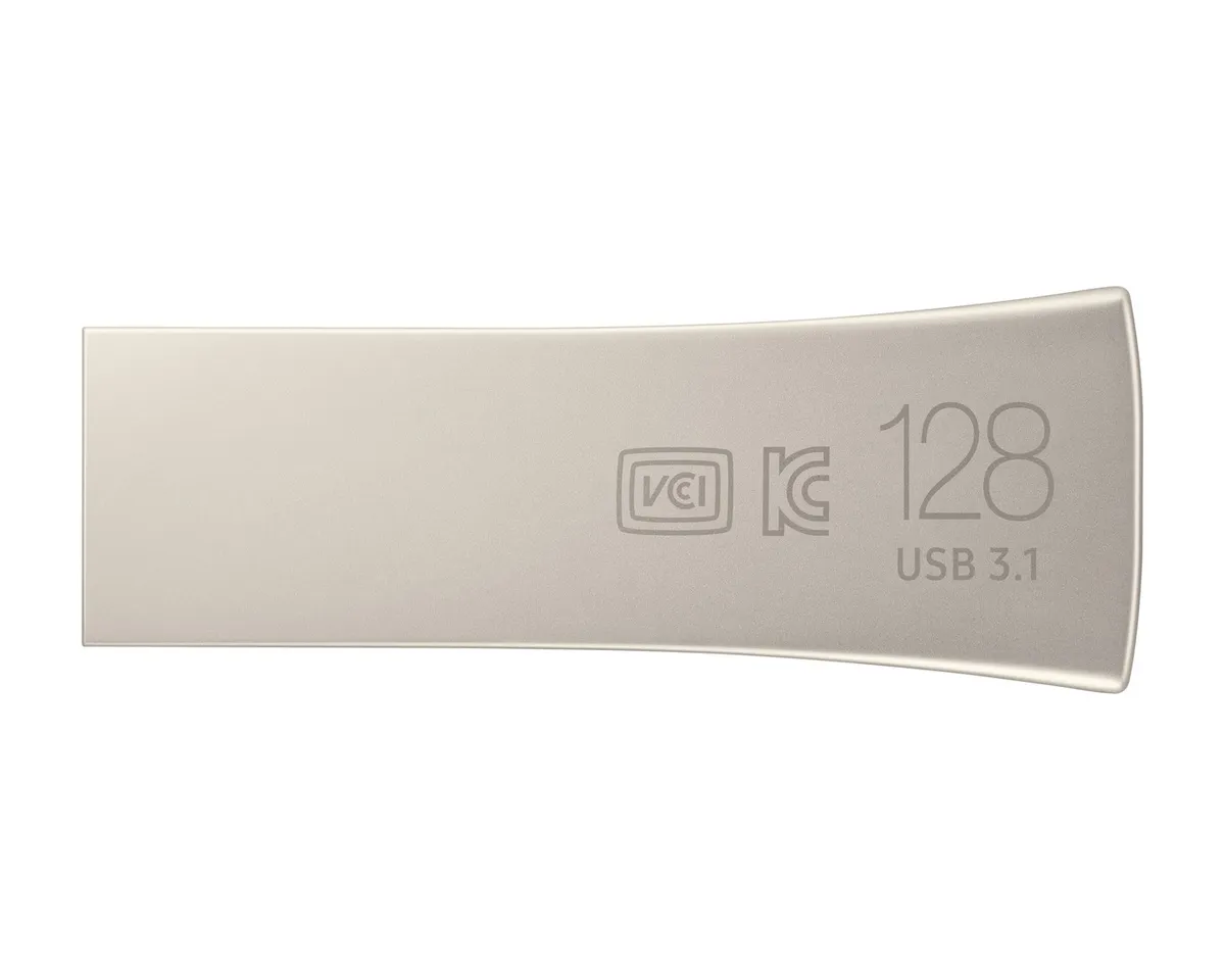 Флеш-накопичувач USB3.1 128GB Samsung Bar Plus Champagne Silver (MUF-128BE3/APC) - мініатюра 2
