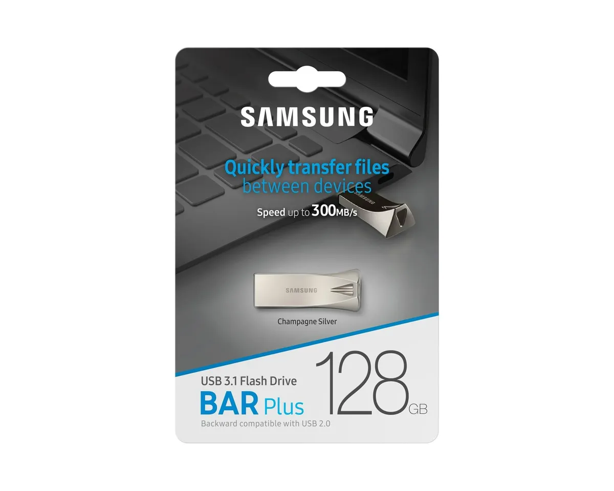 Флеш-накопичувач USB3.1 128GB Samsung Bar Plus Champagne Silver (MUF-128BE3/APC) - мініатюра 7