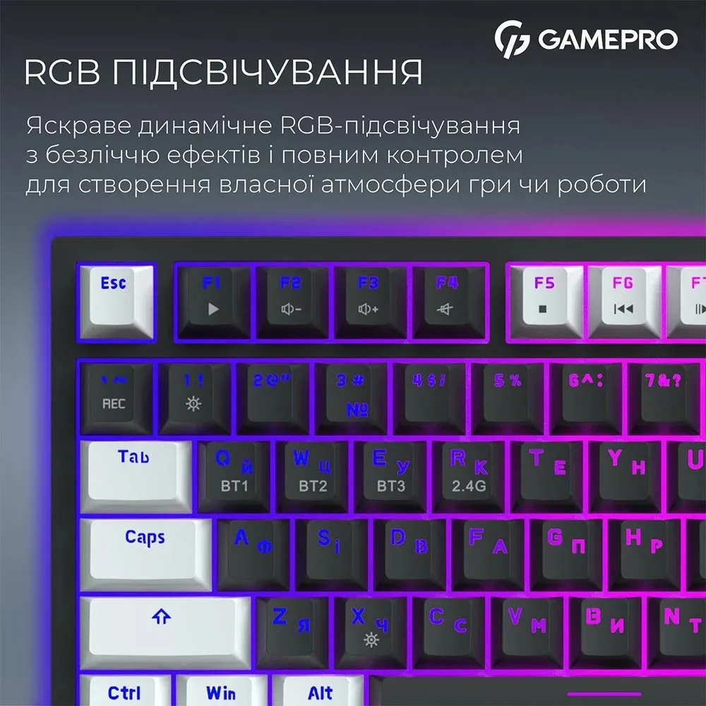 Клавіатура бездротова GamePro Asgard Valhalla Pro Black (MK160B-D-Pro) - мініатюра 11