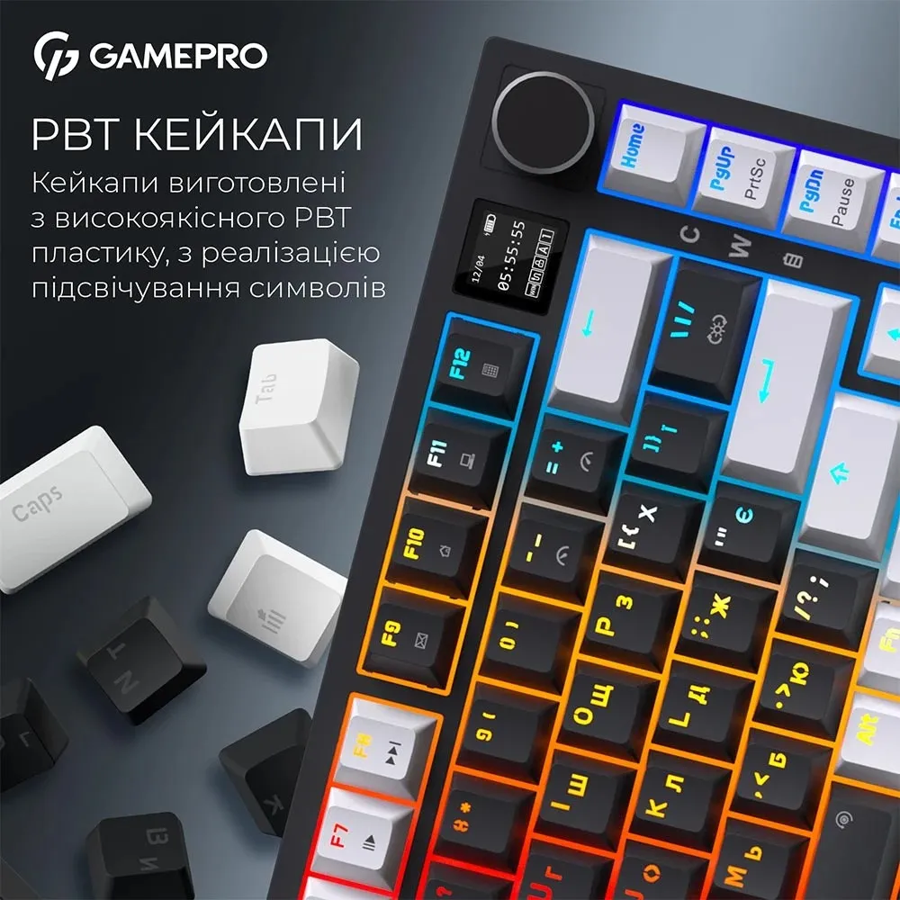 Клавіатура бездротова GamePro Asgard Valhalla Pro Black (MK160B-D-Pro) - мініатюра 8