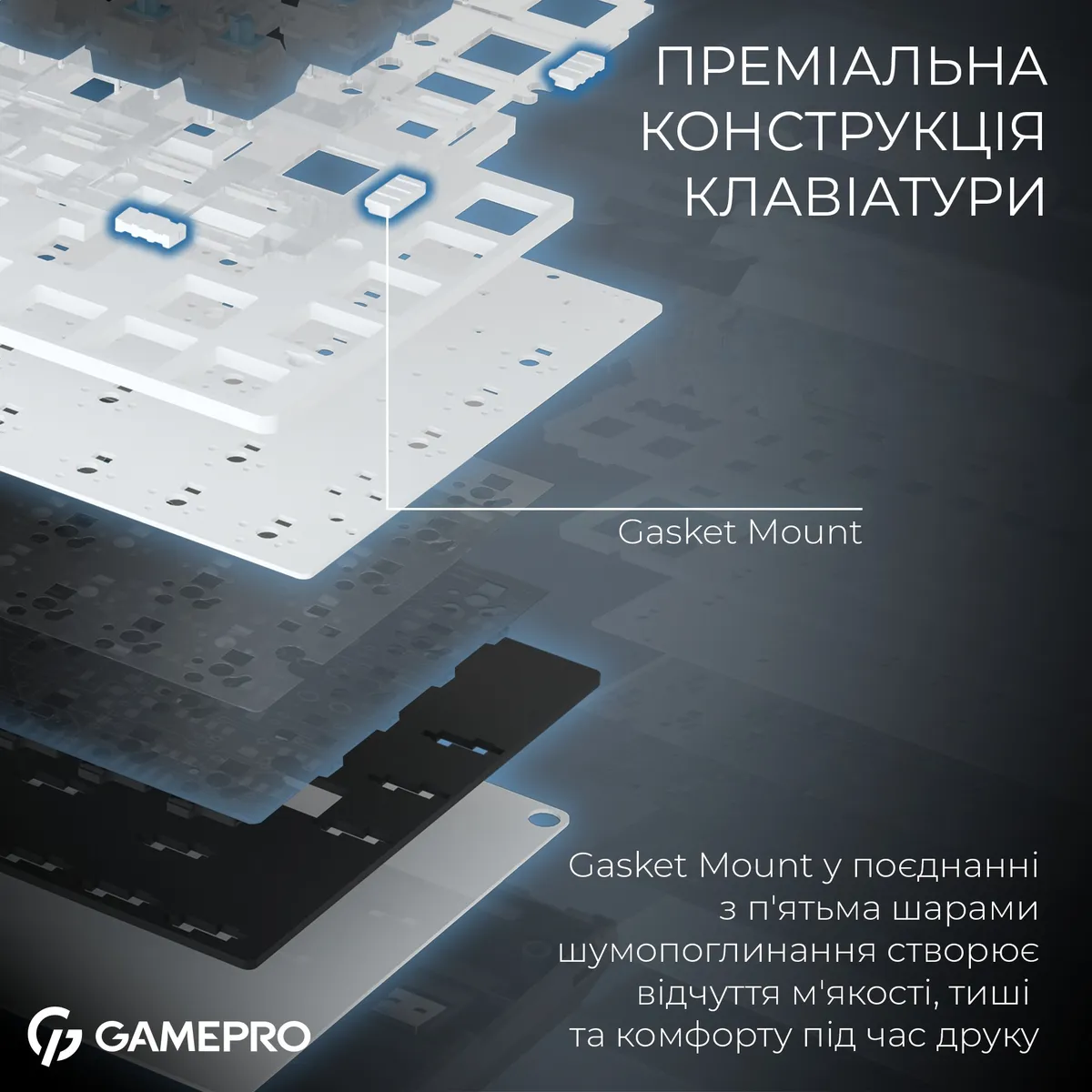 Клавіатура бездротова GamePro Asgard Valhalla Pro White (MK160W-D-Pro) - мініатюра 12