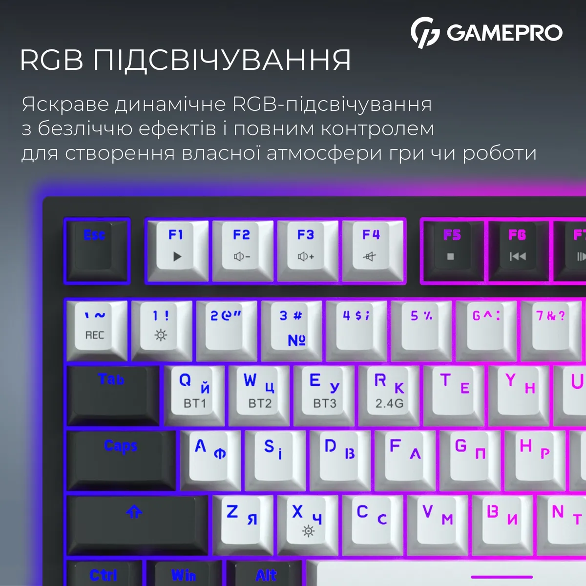 Клавіатура бездротова GamePro Asgard Valhalla Pro White (MK160W-D-Pro) - мініатюра 7