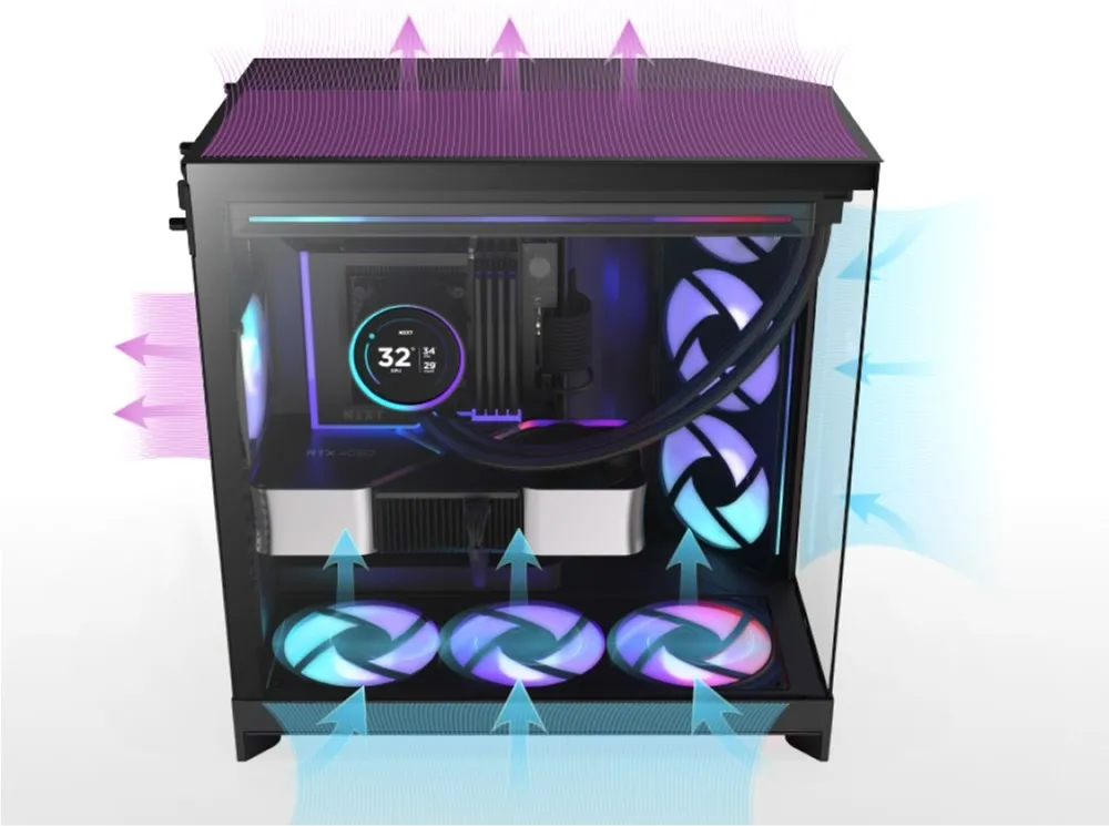 Корпус NZXT H9 Flow RGB+ Black (CM-H92FB-P1) - мініатюра 4