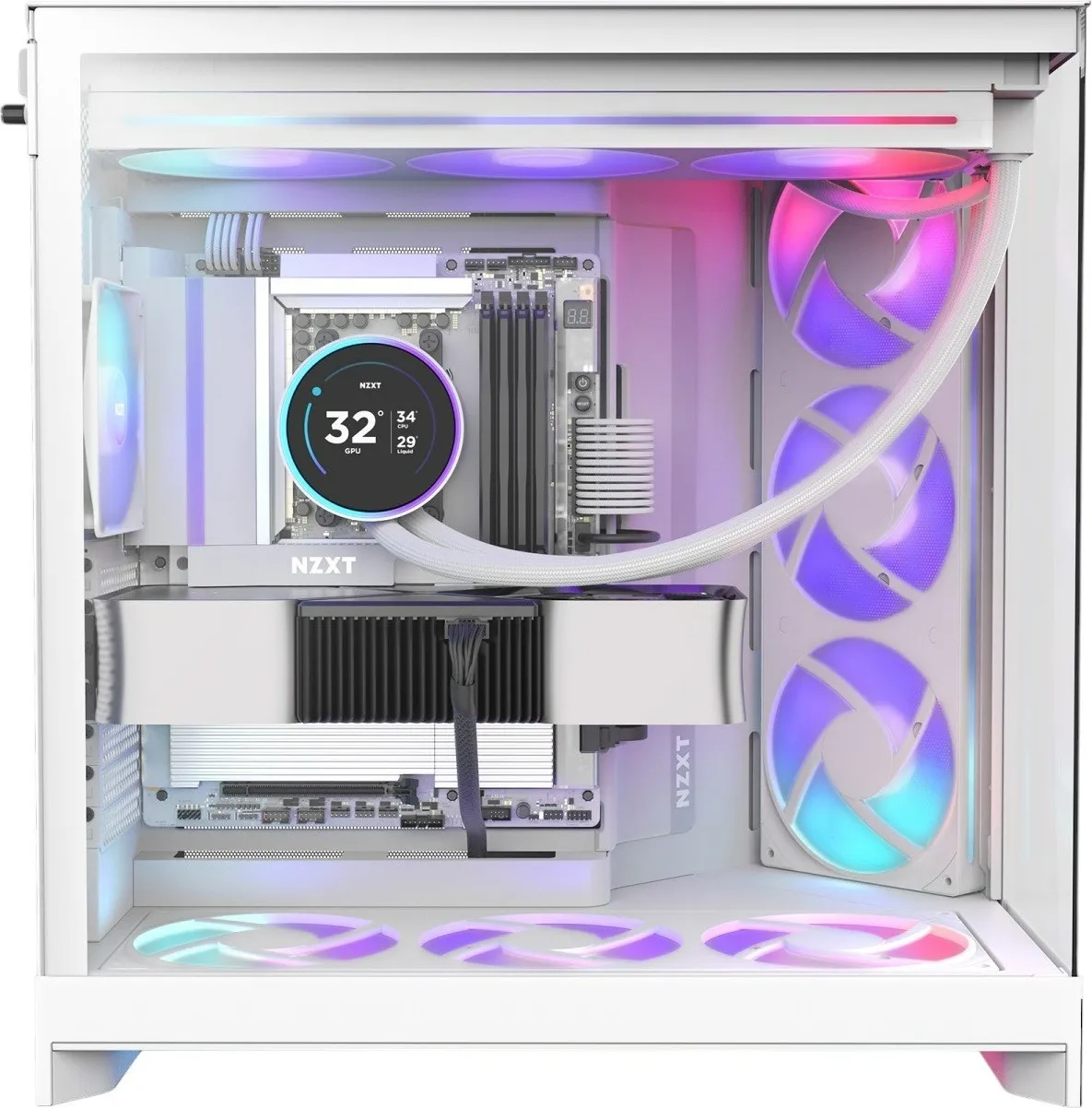 Корпус NZXT H9 Flow RGB White (CM-H92FW-R1) - мініатюра 4