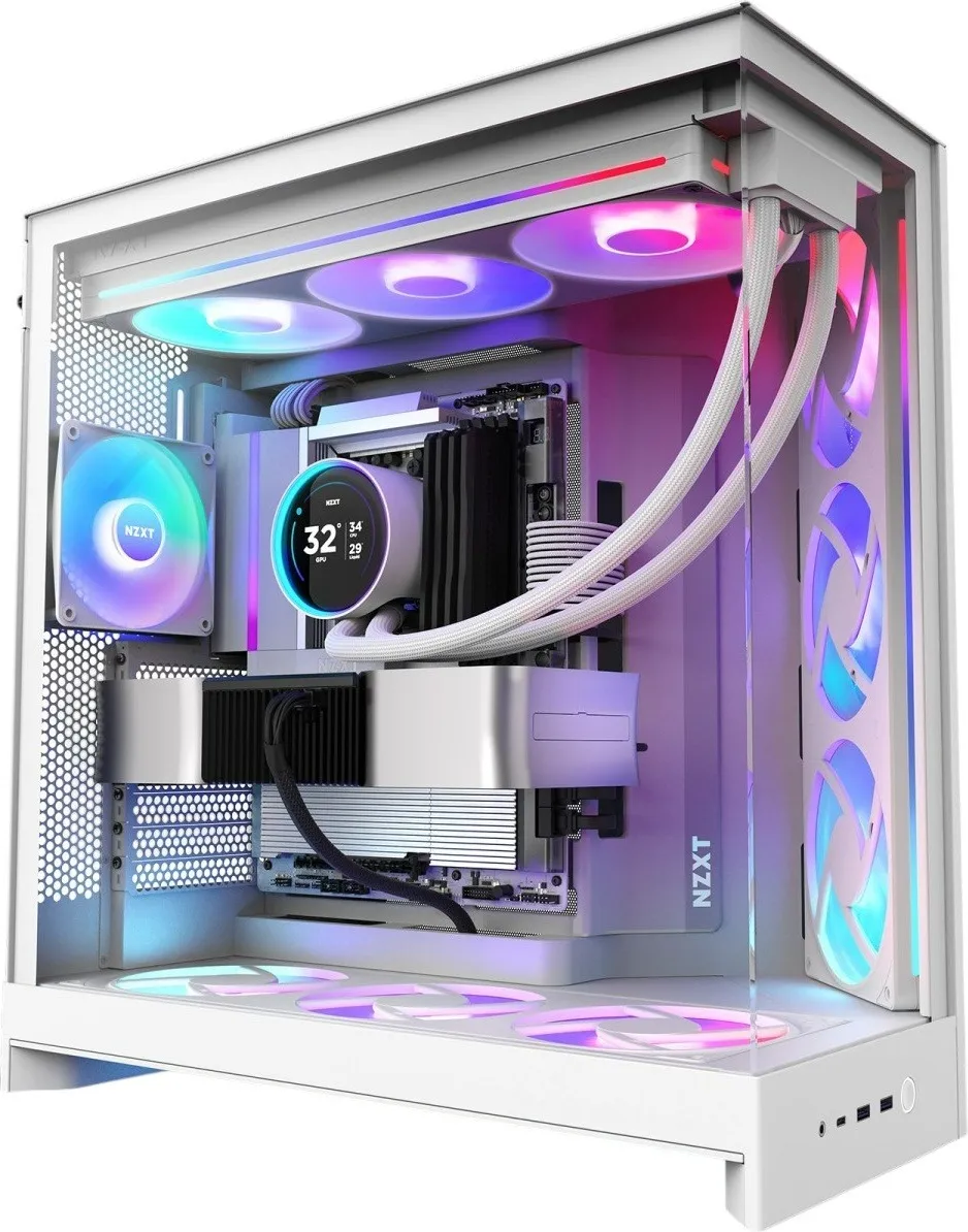 Корпус NZXT H9 Flow RGB White (CM-H92FW-R1) - мініатюра 5