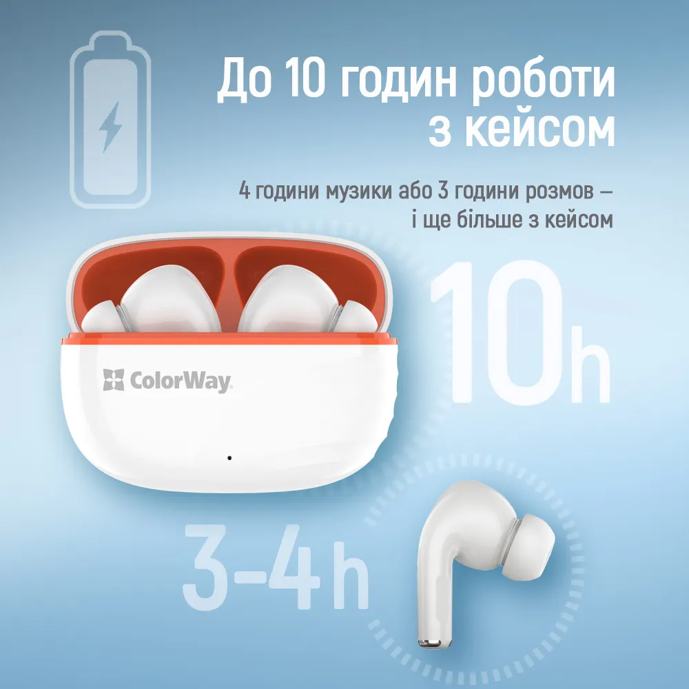 Bluetooth-гарнітура СolorWay Slim TWS-5 Earbuds White (CW-TWS5WT) - мініатюра 11