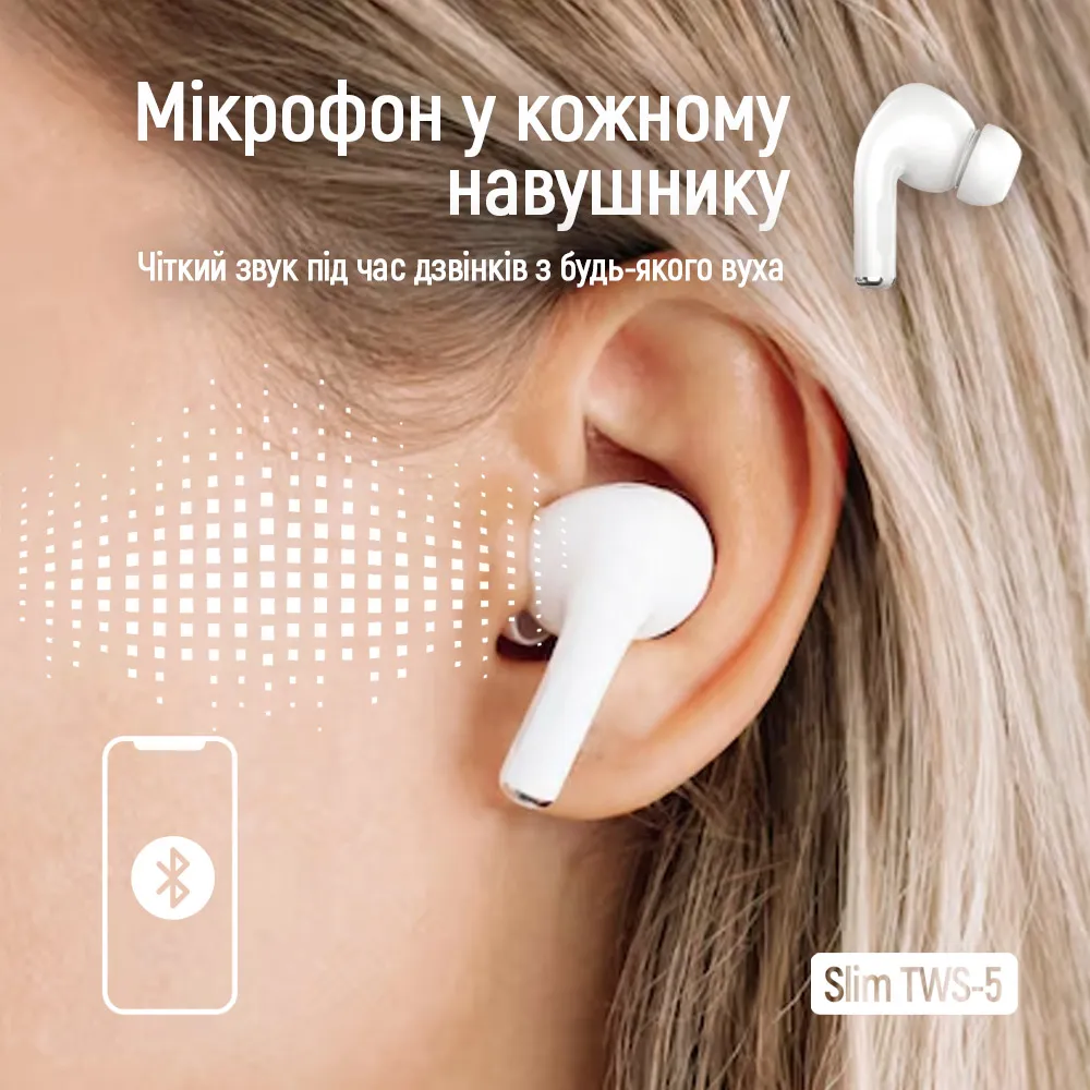Bluetooth-гарнітура СolorWay Slim TWS-5 Earbuds White (CW-TWS5WT) - мініатюра 13