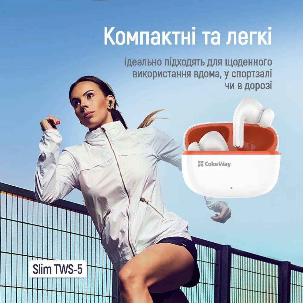 Bluetooth-гарнітура СolorWay Slim TWS-5 Earbuds White (CW-TWS5WT) - мініатюра 14