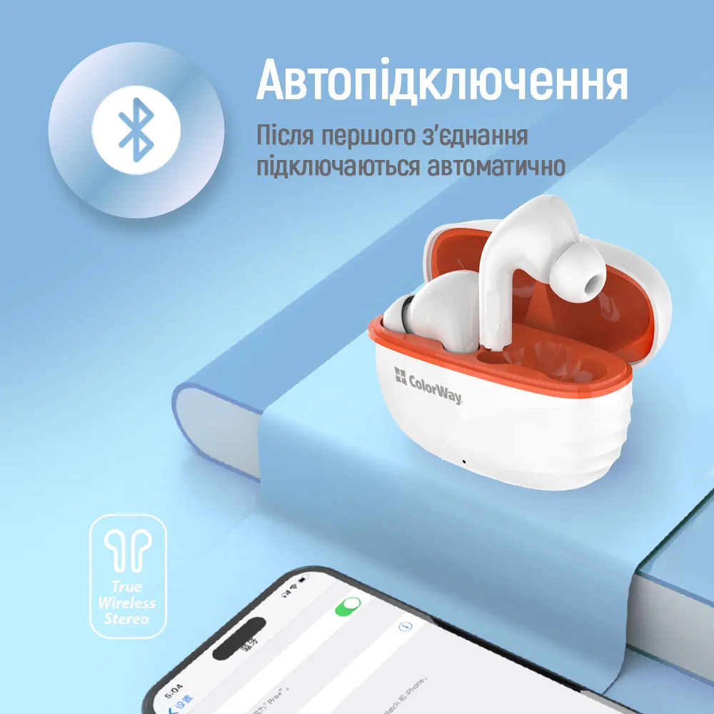 Bluetooth-гарнітура СolorWay Slim TWS-5 Earbuds White (CW-TWS5WT) - мініатюра 9