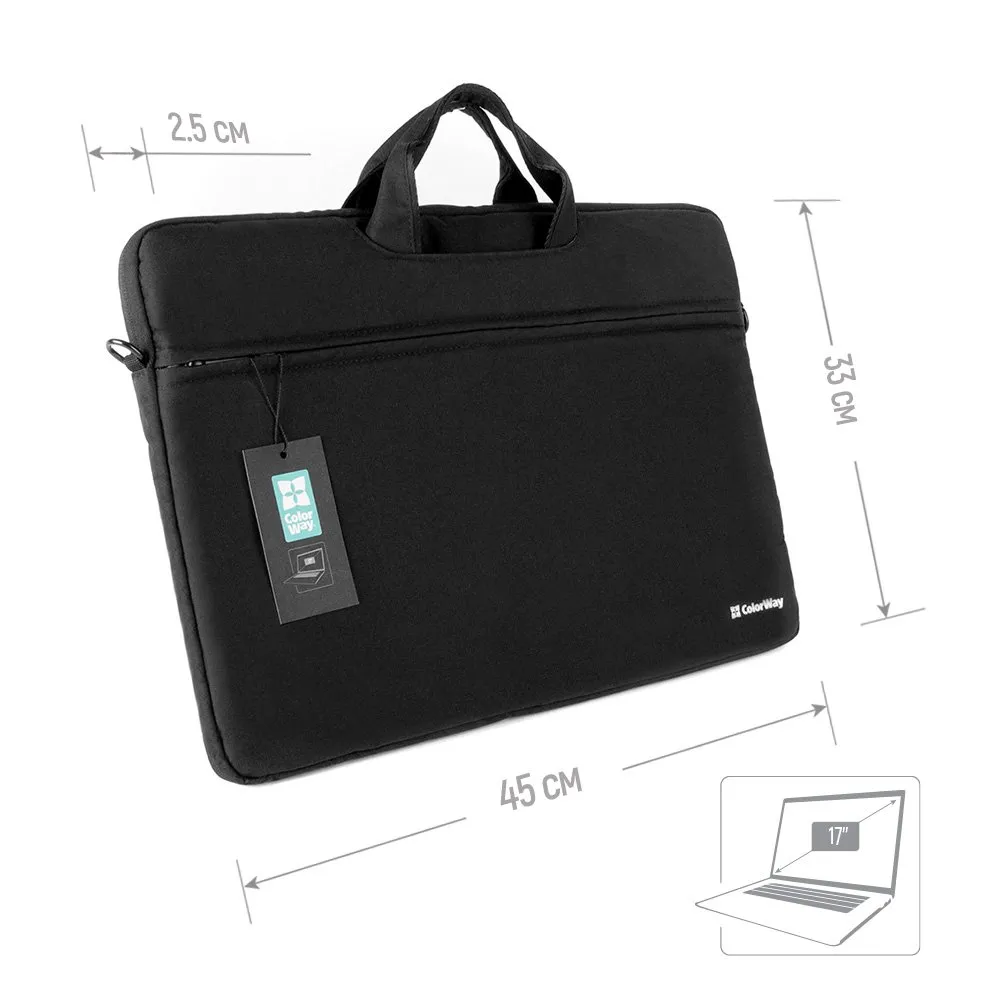 Сумка для ноутбука ColorWay Casual 17-17.3 Black (CW-LBC173-BK) - мініатюра 2