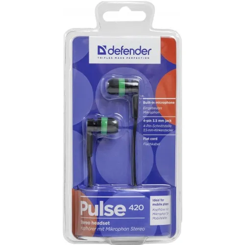 Гарнiтура Defender Pulse 420 Black/Green (63422) - мініатюра 2