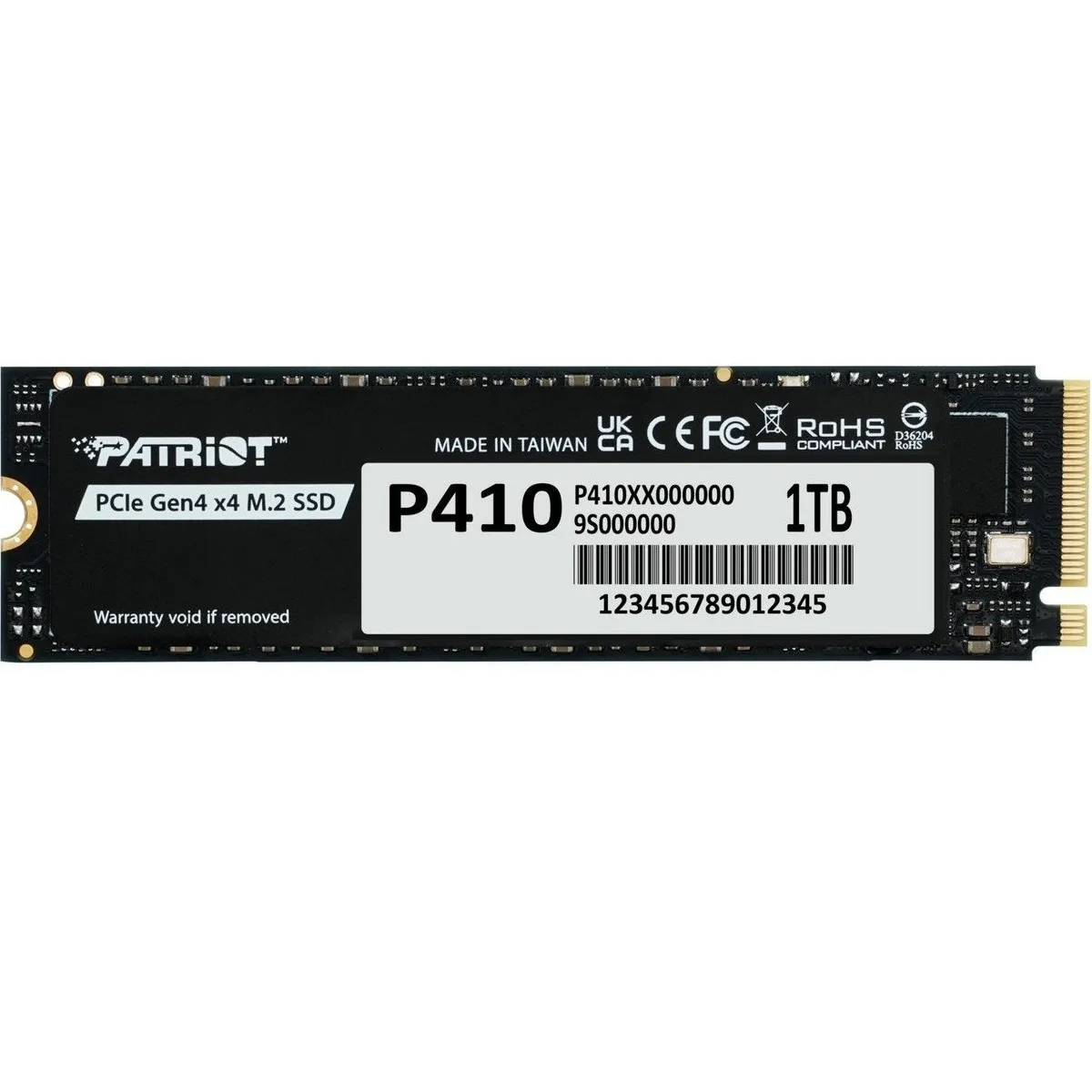 Накопичувач SSD 1TB Patriot P410 M.2 2280 PCIe NVMe 4.0 x4 TLC (P410P1TBM28H) - зображення 1