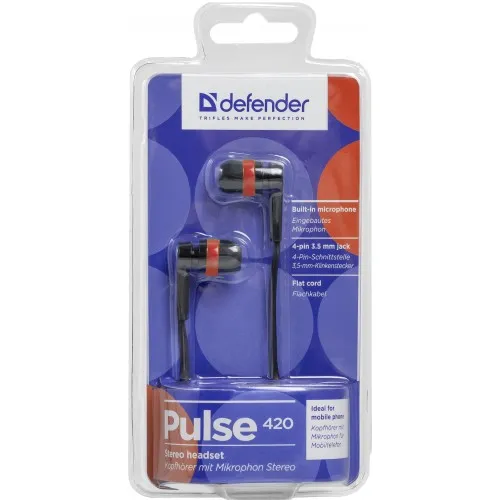 Гарнiтура Defender Pulse 420 Black/Red (63424) - мініатюра 2