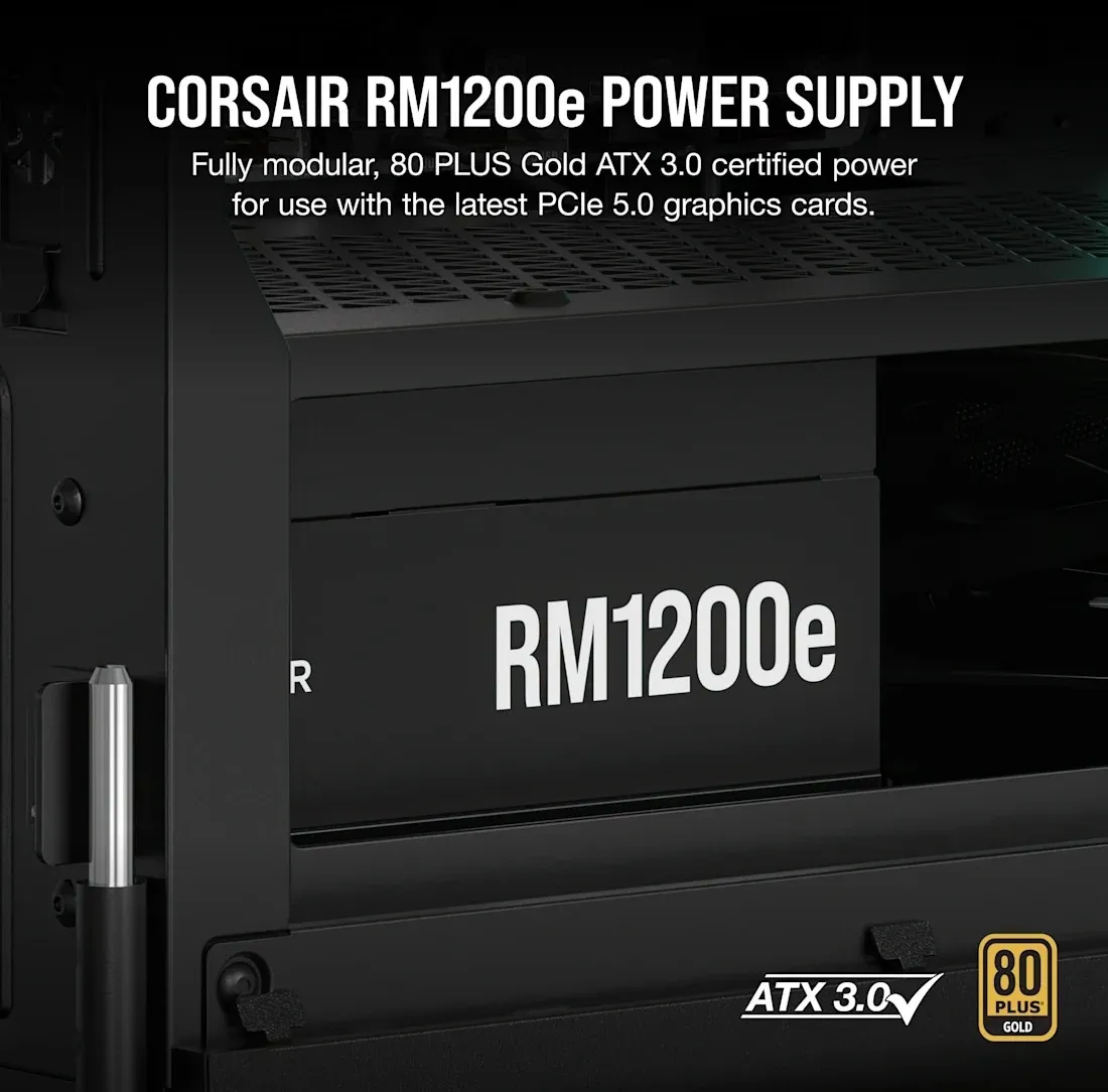 Блок живлення Corsair RM1200e PCIE5 1200W (CP-9020258-EU) - мініатюра 5