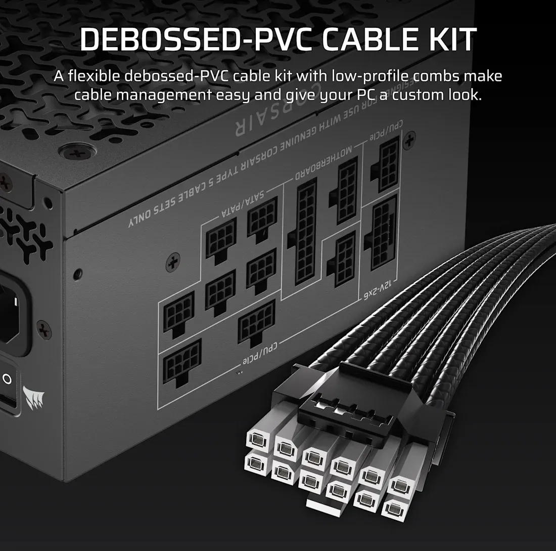 Блок живлення Corsair RM1000x Shift ATX 3.1 1000W (CP-9020300-EU) - мініатюра 4