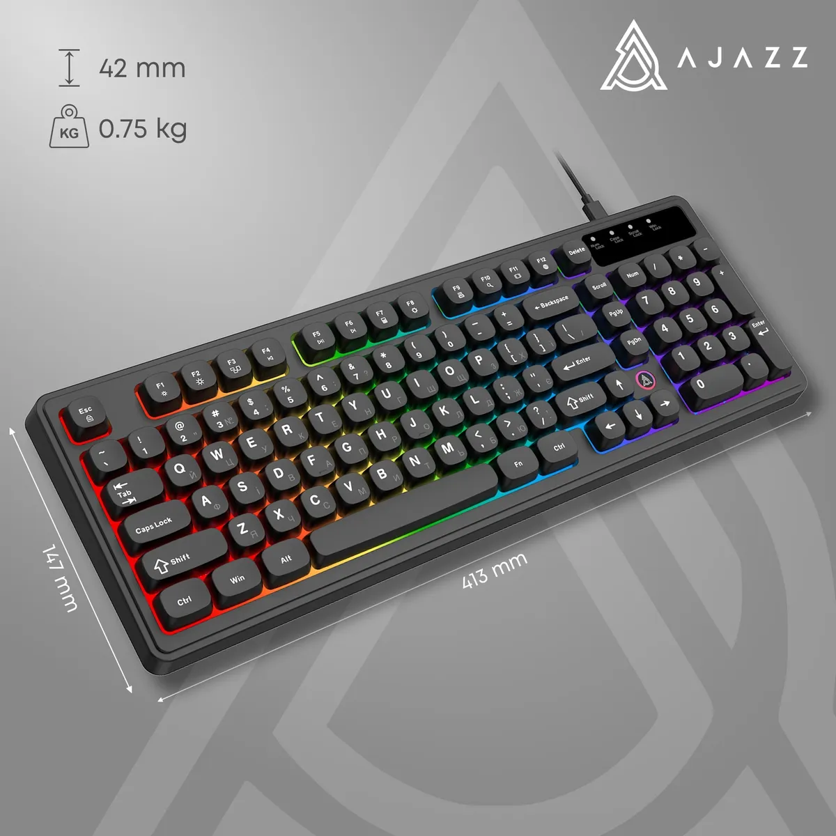 Клавіатура Ajazz AF98 Black USB-C Black (AF98-B) - мініатюра 13