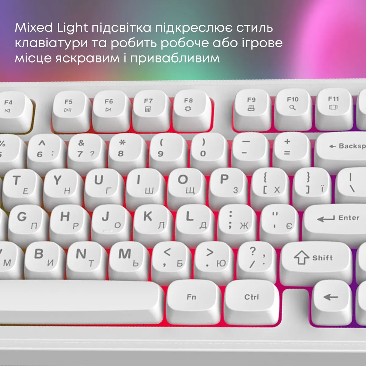 Клавіатура Ajazz AF98 Black USB-C White (AF98-W) - мініатюра 10