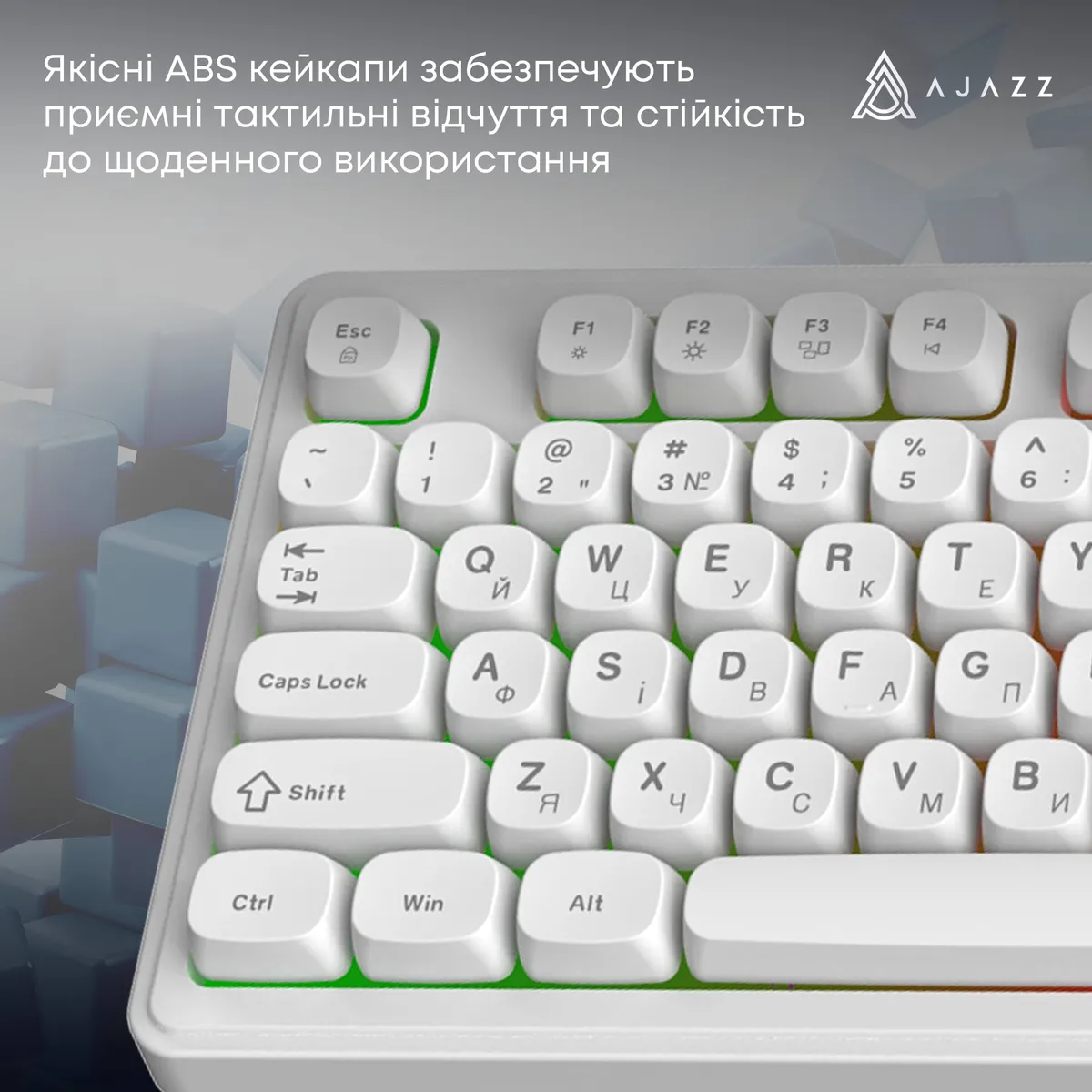 Клавіатура Ajazz AF98 Black USB-C White (AF98-W) - мініатюра 11