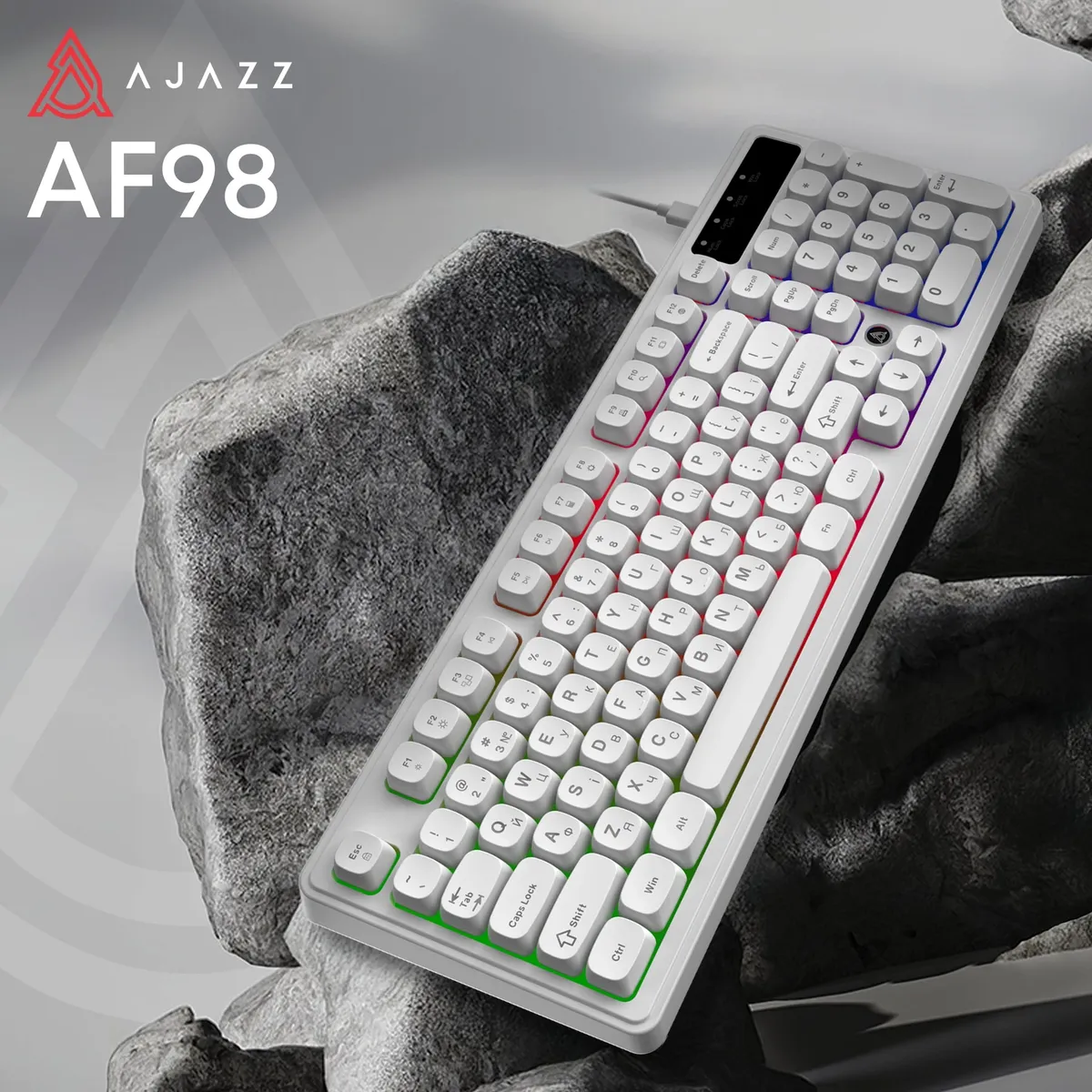 Клавіатура Ajazz AF98 Black USB-C White (AF98-W) - мініатюра 6
