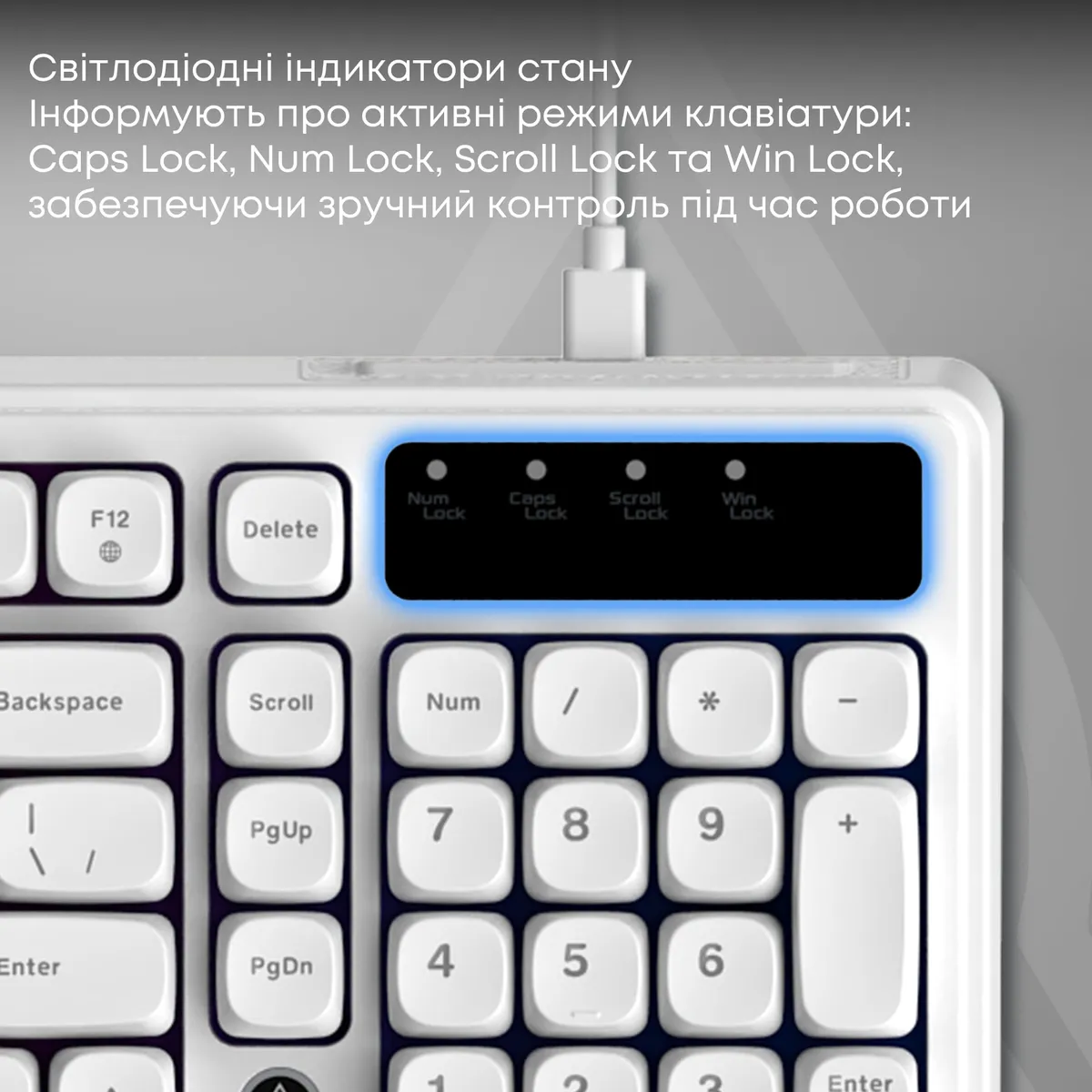 Клавіатура Ajazz AF98 Black USB-C White (AF98-W) - мініатюра 9