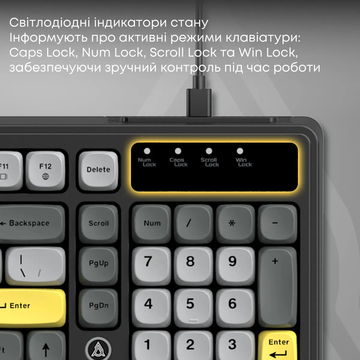 Клавіатура Ajazz AF98 Black USB-C Black Gray Yellow (AF98-BGY) - мініатюра 10