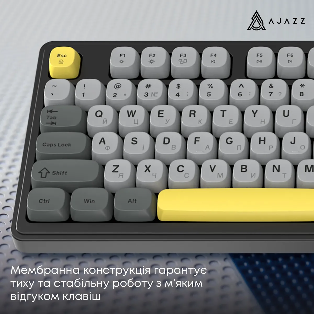 Клавіатура Ajazz AF98 Black USB-C Black Gray Yellow (AF98-BGY) - мініатюра 12