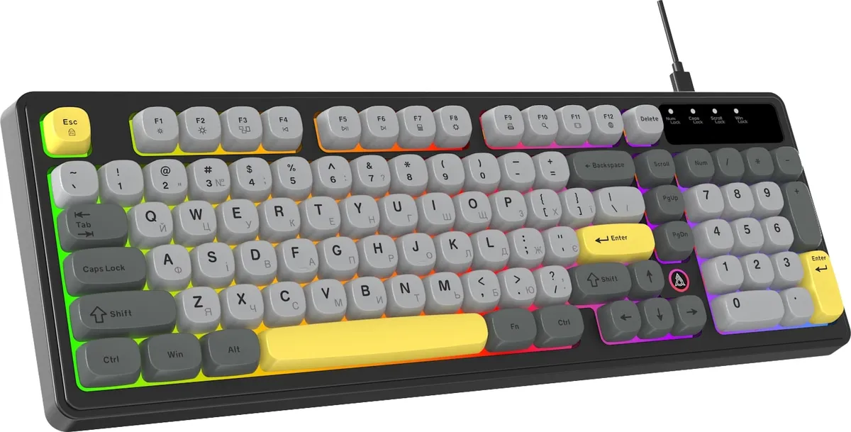 Клавіатура Ajazz AF98 Black USB-C Black Gray Yellow (AF98-BGY) - мініатюра 2