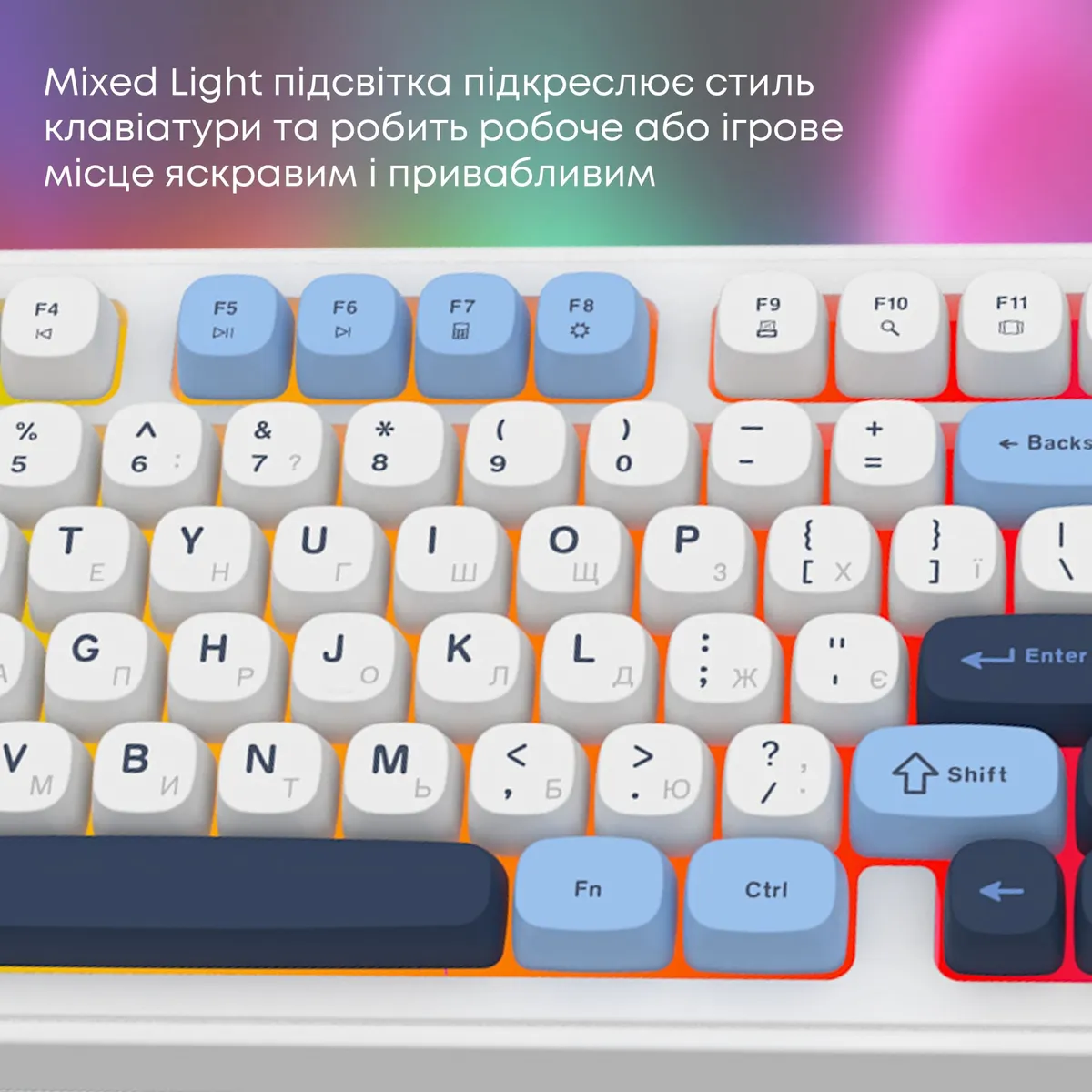 Клавіатура Ajazz AF98 Black USB-C Glacier Blue (AF98-GB) - мініатюра 10