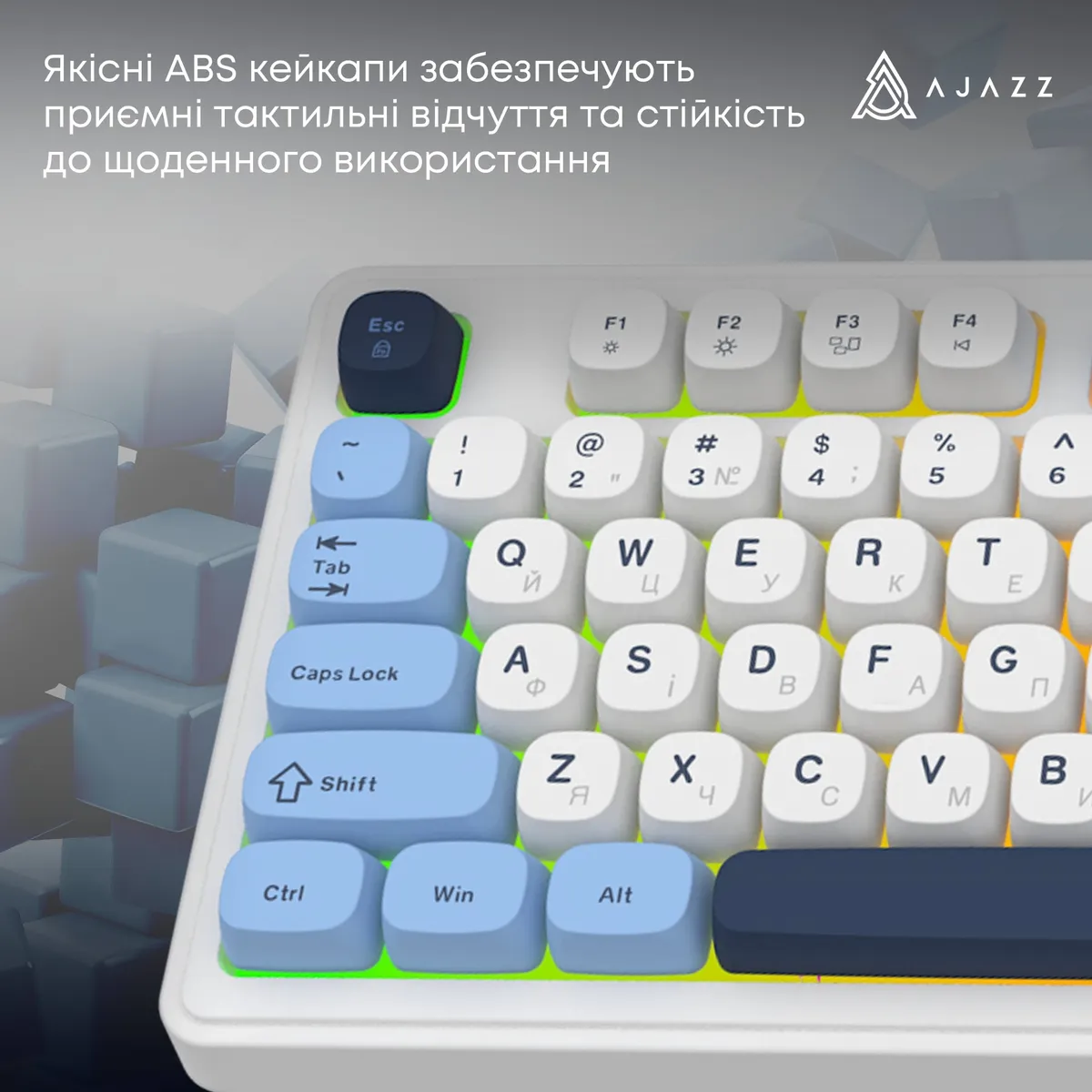 Клавіатура Ajazz AF98 Black USB-C Glacier Blue (AF98-GB) - мініатюра 11