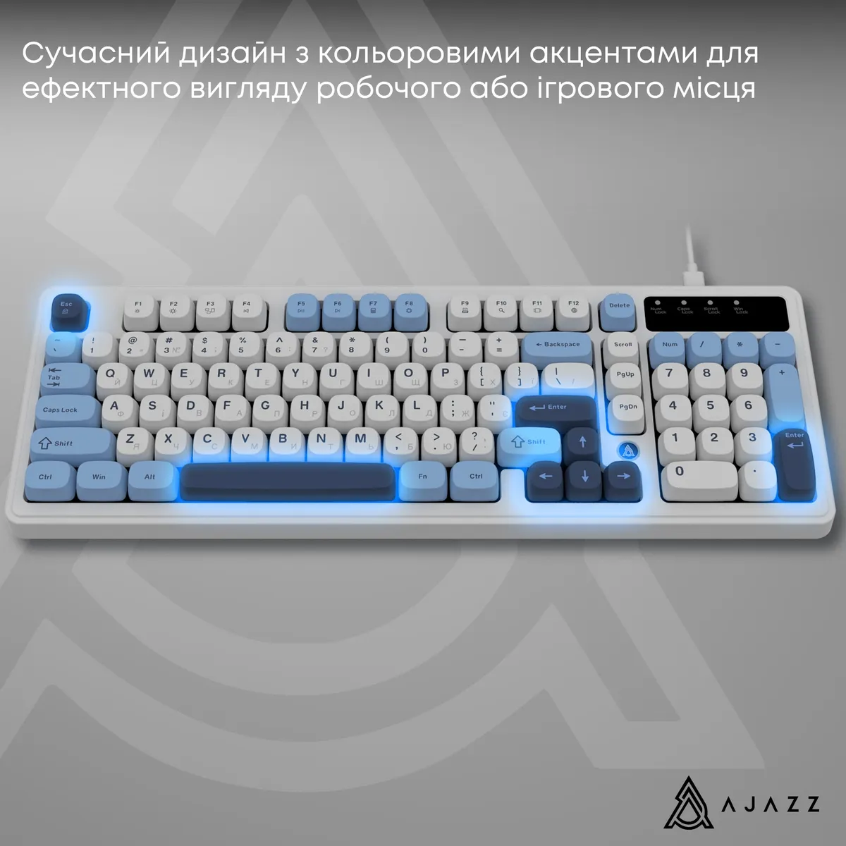 Клавіатура Ajazz AF98 Black USB-C Glacier Blue (AF98-GB) - мініатюра 13