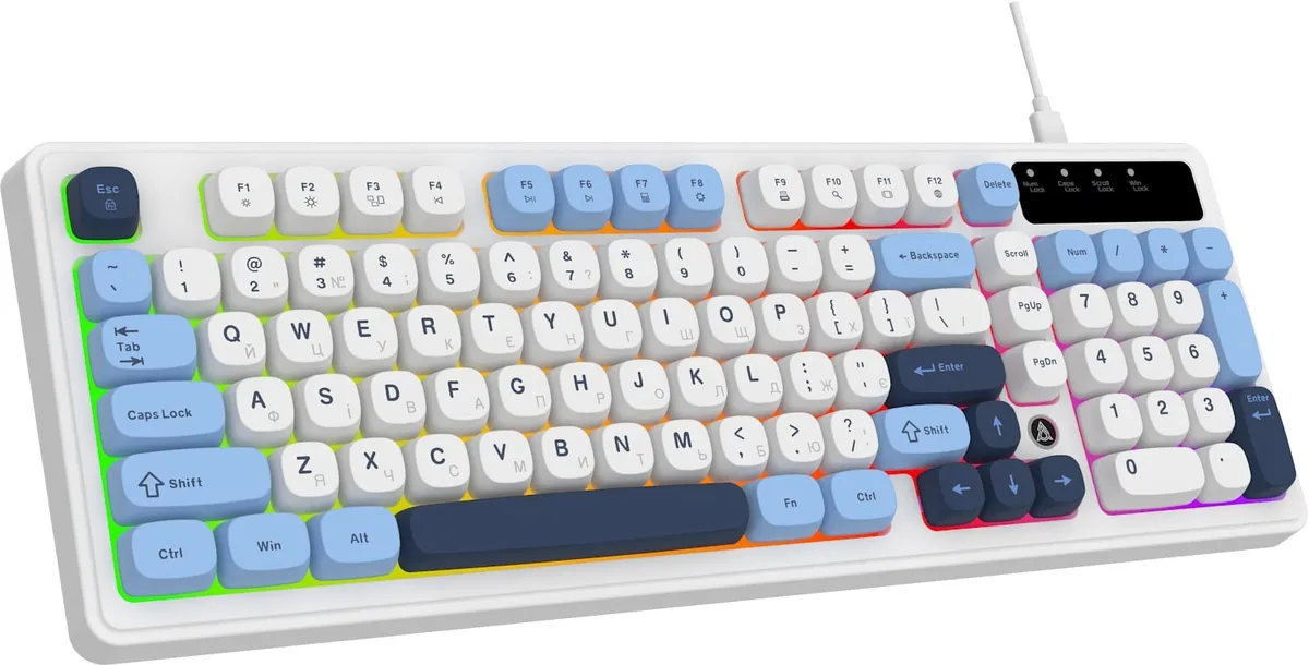 Клавіатура Ajazz AF98 Black USB-C Glacier Blue (AF98-GB) - мініатюра 2