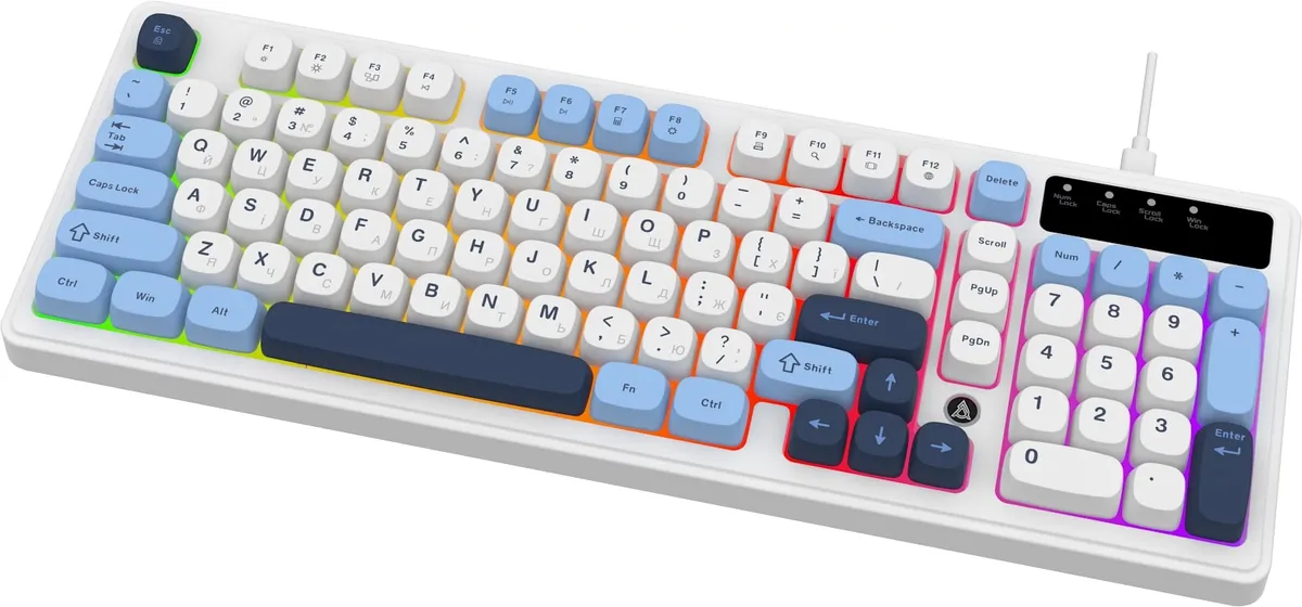 Клавіатура Ajazz AF98 Black USB-C Glacier Blue (AF98-GB) - мініатюра 3