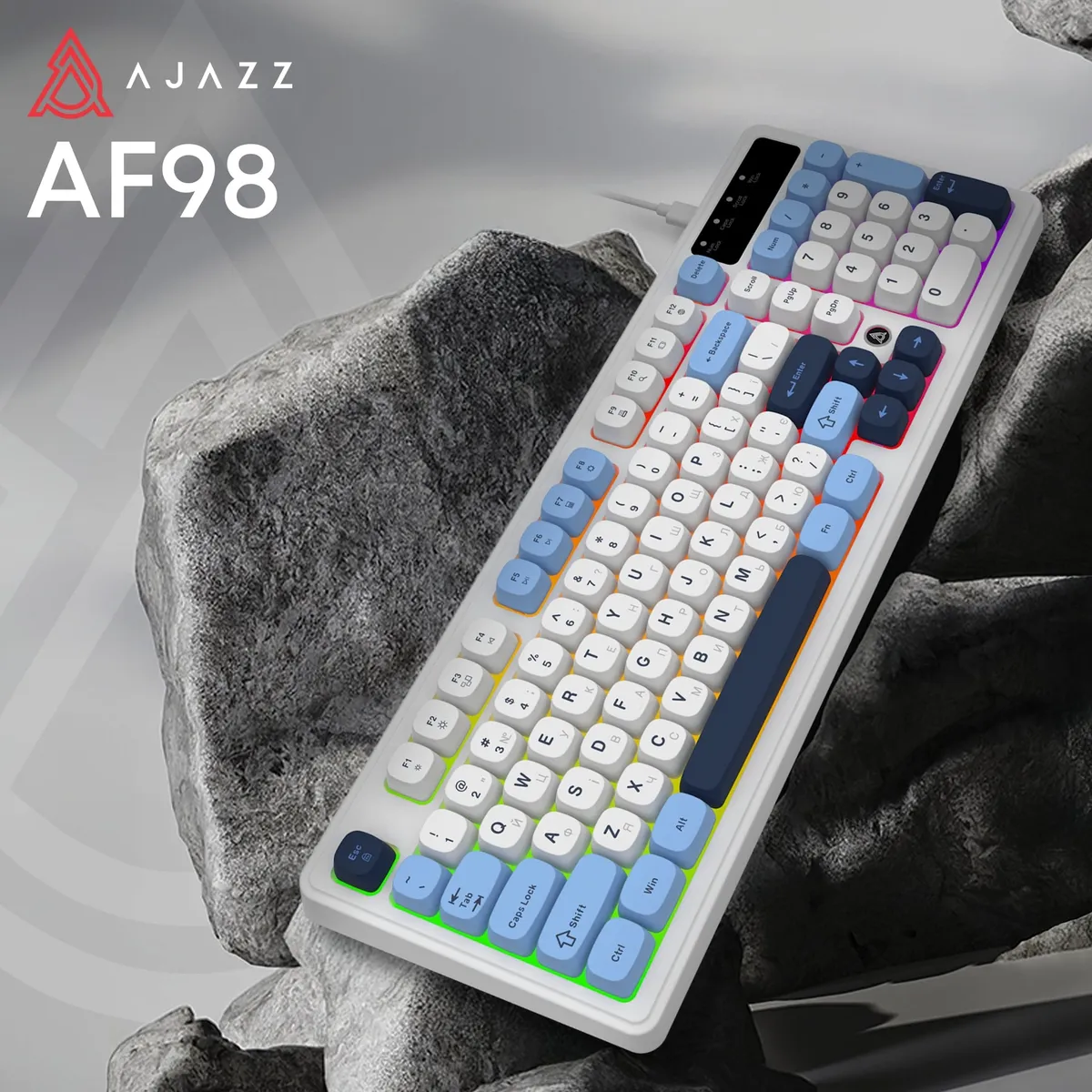 Клавіатура Ajazz AF98 Black USB-C Glacier Blue (AF98-GB) - мініатюра 6