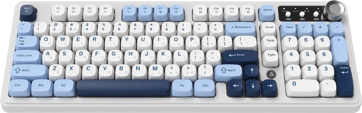 Клавіатура бездротова Ajazz AF98 Plus Glacier Blue (AF98-PLUS-GB) - мініатюра 4