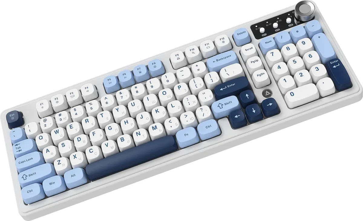 Клавіатура бездротова Ajazz AF98 Plus Glacier Blue (AF98-PLUS-GB) - мініатюра 5
